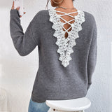 Y2K Clothes V-Neck Sweater Ladies Winter Backless Streetwear Bandage Cashmere Sweater Women High Quality Fashion Clothes