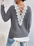 Backless Bandage Cashmere Sweater