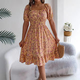 Ruffle Hem Floral Dress - front view showing delicate floral print