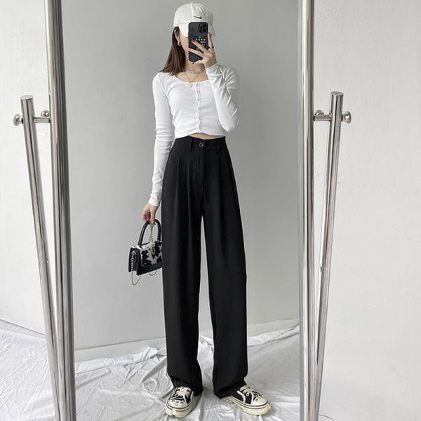 Oversized Women'S Drape Suit Mopping Floor Pants Loose Straight Leg Floor Pants
