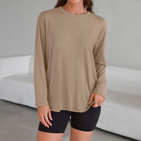 The Relaxed Long Sleeve - front view, relaxed fit untucked