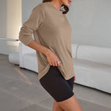 T Shirts for Women Oversized Long Sleeve Basic Crewneck Tee Fall Winter Casual Blouses, Sizes S-3XL