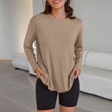 T Shirts for Women Oversized Long Sleeve Basic Crewneck Tee Fall Winter Casual Blouses, Sizes S-3XL