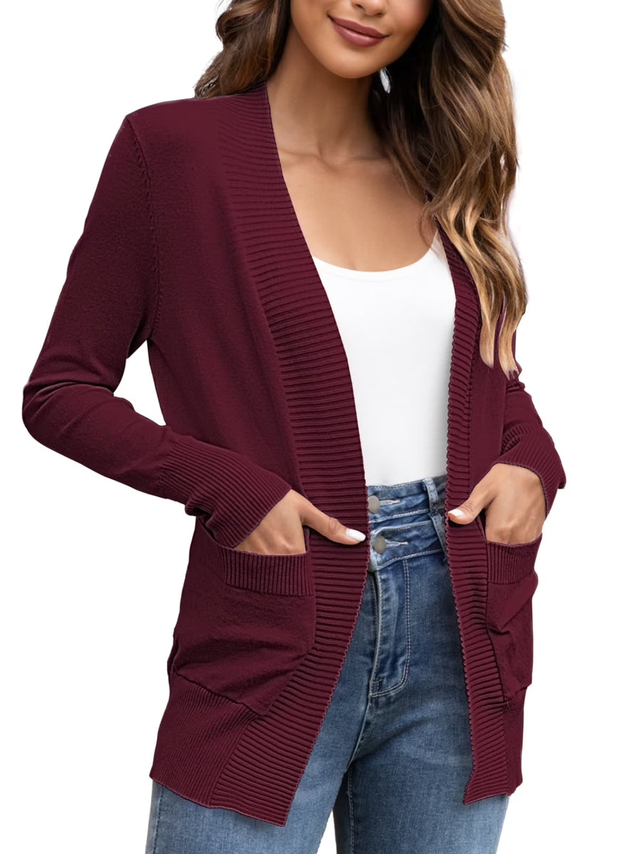 Drape Knit Cardigan - open-front cardigan with natural flowing drape
