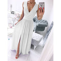 Sleeveless V-Neck Split Maxi Dress