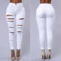 High Waist Skinny Ripped Jeans